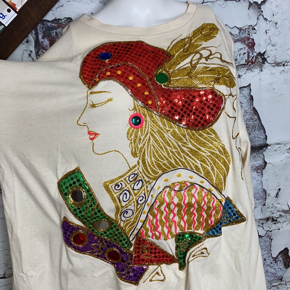 Women’s vintage 80s glitter graphic shirt 1X